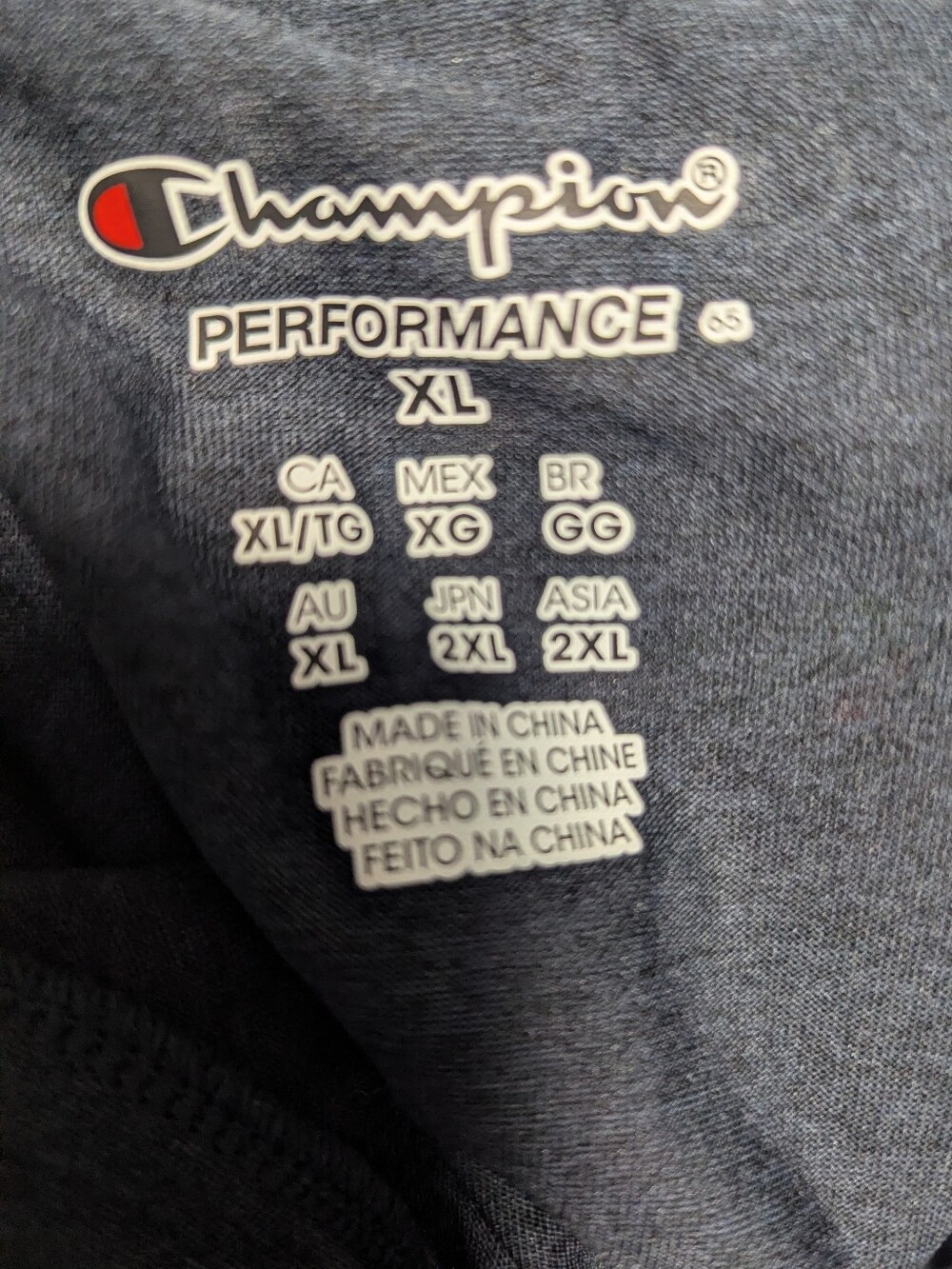 Champion Men’s Navy Crewneck Short Sleeve Athletic Tee - Picture 3 of 3